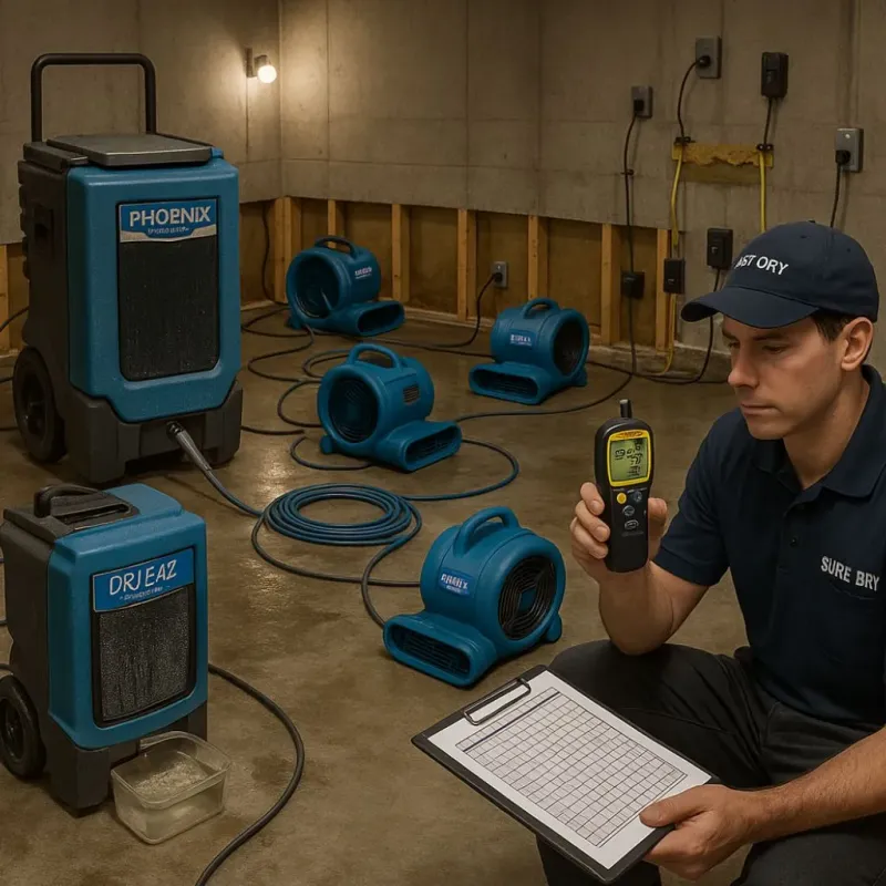 Structural Drying and Dehumidification process in East Millcreek, UT